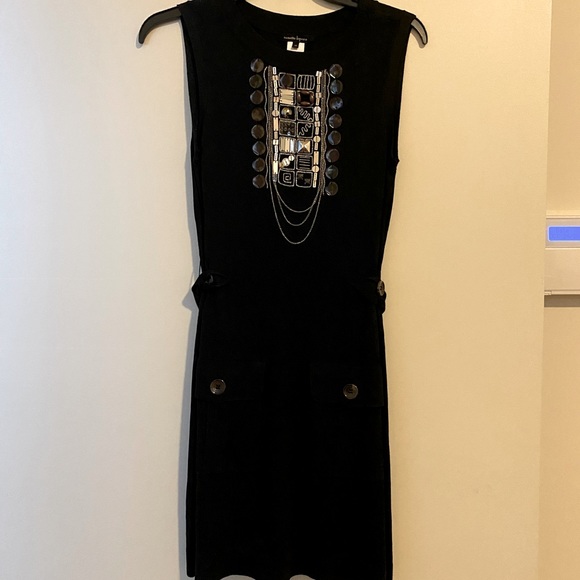Nanette Lepore Little black dress chain and bead M - Picture 1 of 7